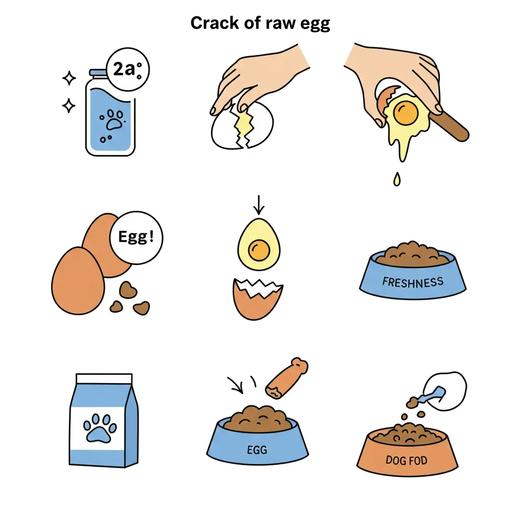 Cracked Raw Egg Over Dog Food