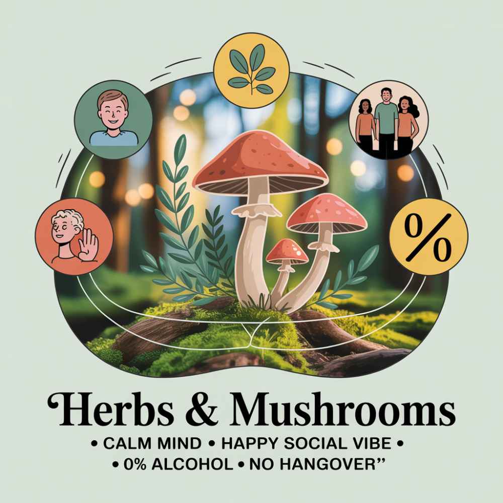 1. A collection of herbs and mushrooms known for their potential benefits in alleviating anxiety, depression, and stress.

2. Various herbs and mushrooms displayed, recognized for their use in managing anxiety, depression, and stress relief.

3. An assortment of herbs and mushrooms, often utilized for their therapeutic effects on anxiety, depression, and stress.