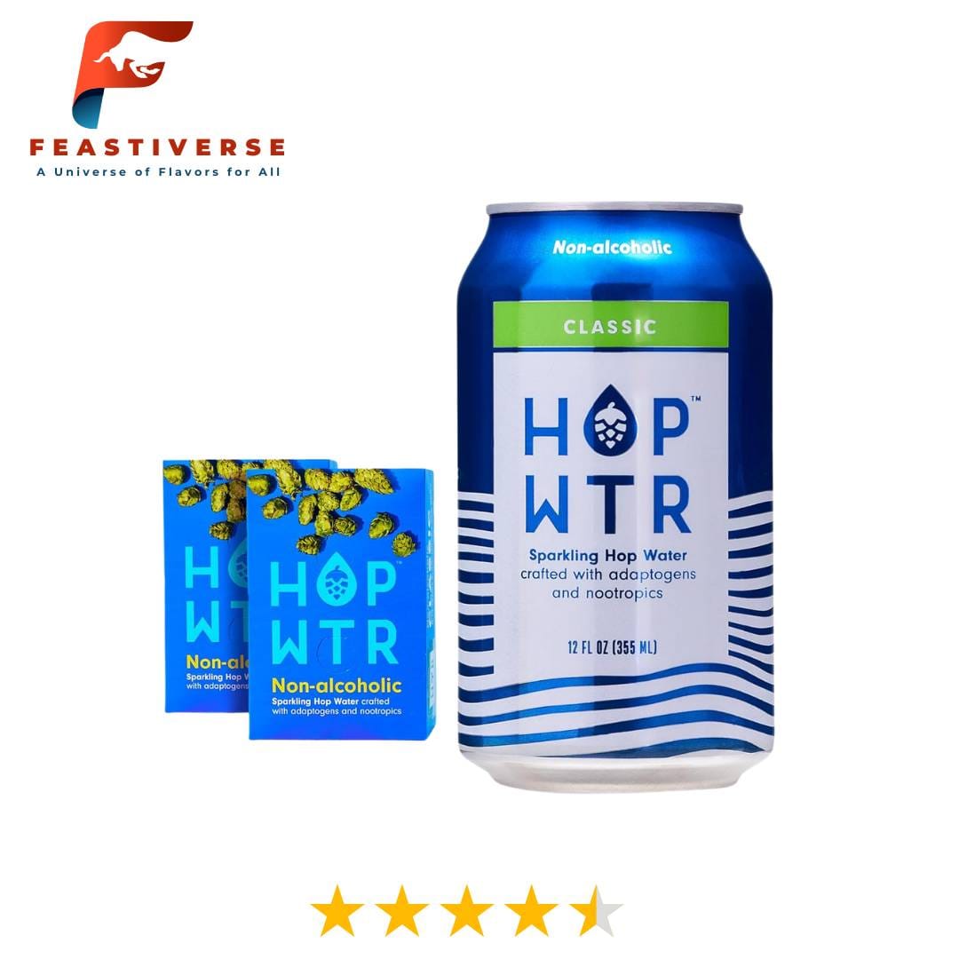 For those who miss the taste of a crisp IPA but want zero alcohol, HOP WTR Classic is a game-changer. Infused with Citra, Mosaic, and Amarillo hops, it delivers a citrusy, piney punch without the booze or sugar.