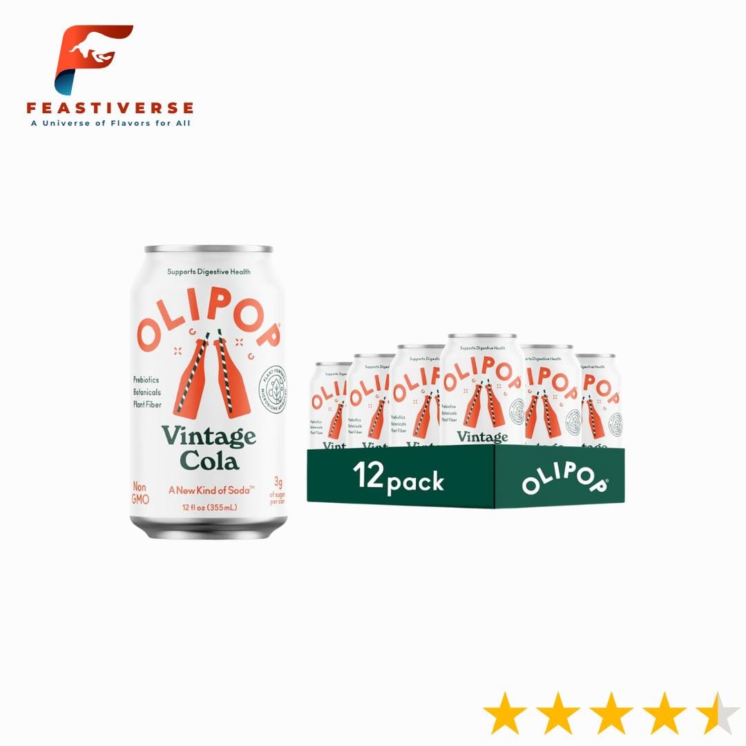 OLIPOP Vintage Cola gives you that classic soda taste—vanilla, cinnamon, caramel—but with gut-friendly ingredients. It’s packed with prebiotics, plant fiber, and botanicals to support digestion and overall wellness. 