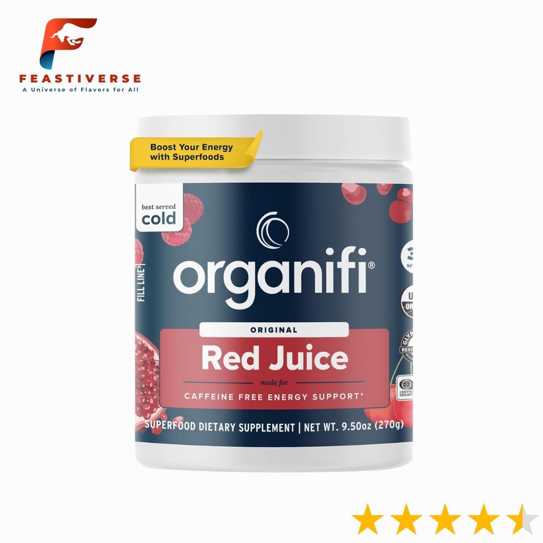 Organifi Red Juice is a caffeine-free adaptogen powder packed with Cordyceps, Rhodiola, Chaga, and Siberian Ginseng. It’s made to boost energy, sharpen focus, and support immunity—without the sugar spike or crash.