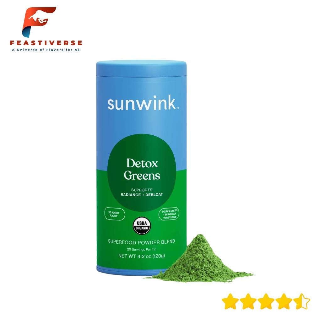 Sunwink Detox Greens is your green boost in a glass. While not a ready-to-drink can like Hiyo, this superfood powder transforms water into a refreshing wellness sip in seconds. Made from celery, dandelion, and spirulina, it supports digestion and helps debloat naturally. It’s clean — no GMOs, no gluten, no added sugar, and just seven plant-based ingredients. Mix a scoop with water for a light green juice vibe. The taste is earthy but smooth, perfect for a morning refresh or a gentle afternoon pick-me-up.
